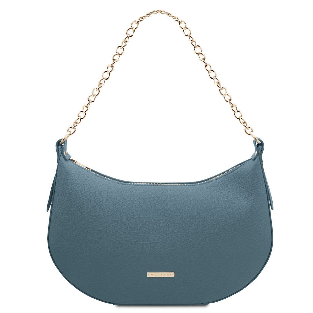 Laura - Leather shoulder bag with chain strap  | TL142227 - Premium Leather handbags - Just €148.84! Shop now at San Rocco Italia