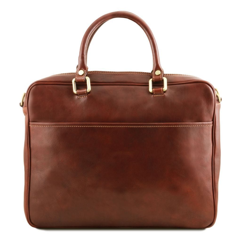 Pisa - Leather laptop briefcase with front pocket | TL141660 - Premium Leather laptop bags - Shop now at San Rocco Italia