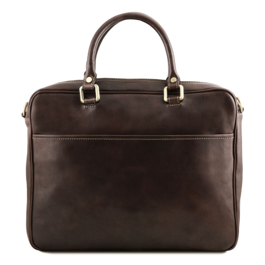 Pisa - Leather laptop briefcase with front pocket | TL141660 - Premium Leather laptop bags - Shop now at San Rocco Italia