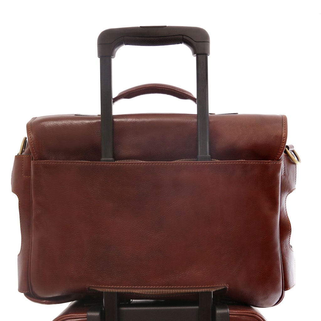 Ventimiglia - Leather multi compartment TL SMART briefcase with front pockets | TL142069 - Premium Leather laptop bags - Shop now at San Rocco Italia