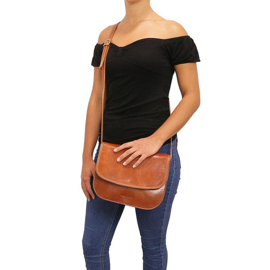 Leather shoulder bags Greta - Lady leather saddle bag | TL141958 San Rocco Italia