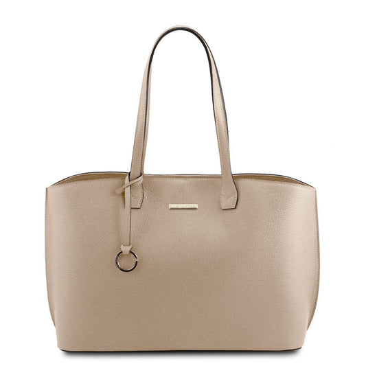 Leather shoulder bags Light Taupe TL Bag - Leather shopping bag | TL141828 San Rocco Italia