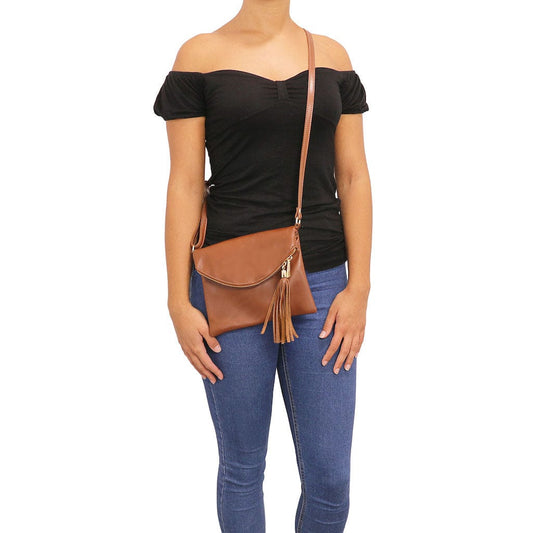 Leather shoulder bags TL Young bag - Shoulder bag with tassel detail | TL141153 San Rocco Italia
