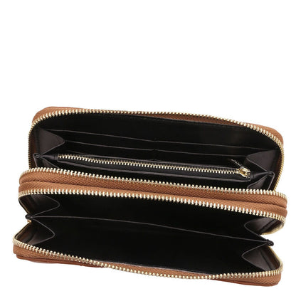 Ada - Double zip around soft quilted leather wallet | TL142349 - Premium Leather wallets for women - Shop now at San Rocco Italia