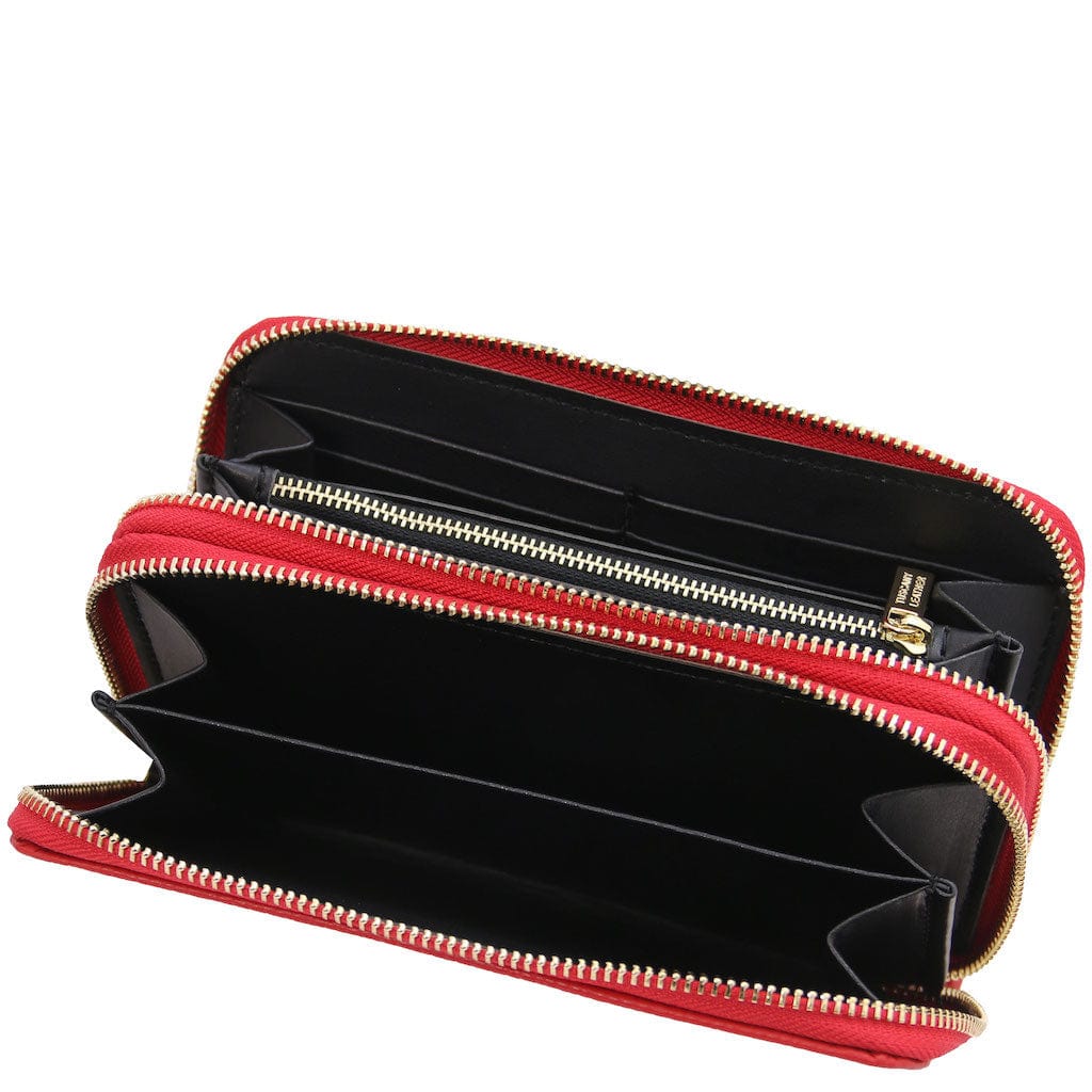 Mira - Double zip around leather wallet | TL142331 - Premium Leather wallets for women - Shop now at San Rocco Italia