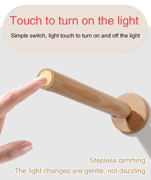 Magnetic LED Wooden Wall Light - 360 Degree Rotatable and Detachable Wall Lamp with Stepless Dimming -  - San Rocco Italia