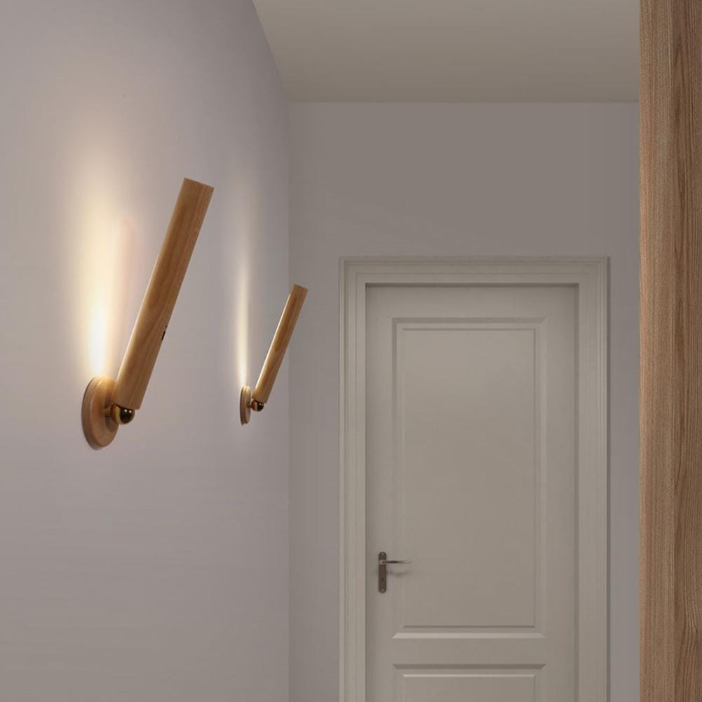 Magnetic LED Wooden Wall Light - 360 Degree Rotatable and Detachable Wall Lamp with Stepless Dimming - Premium  - Shop now at San Rocco Italia