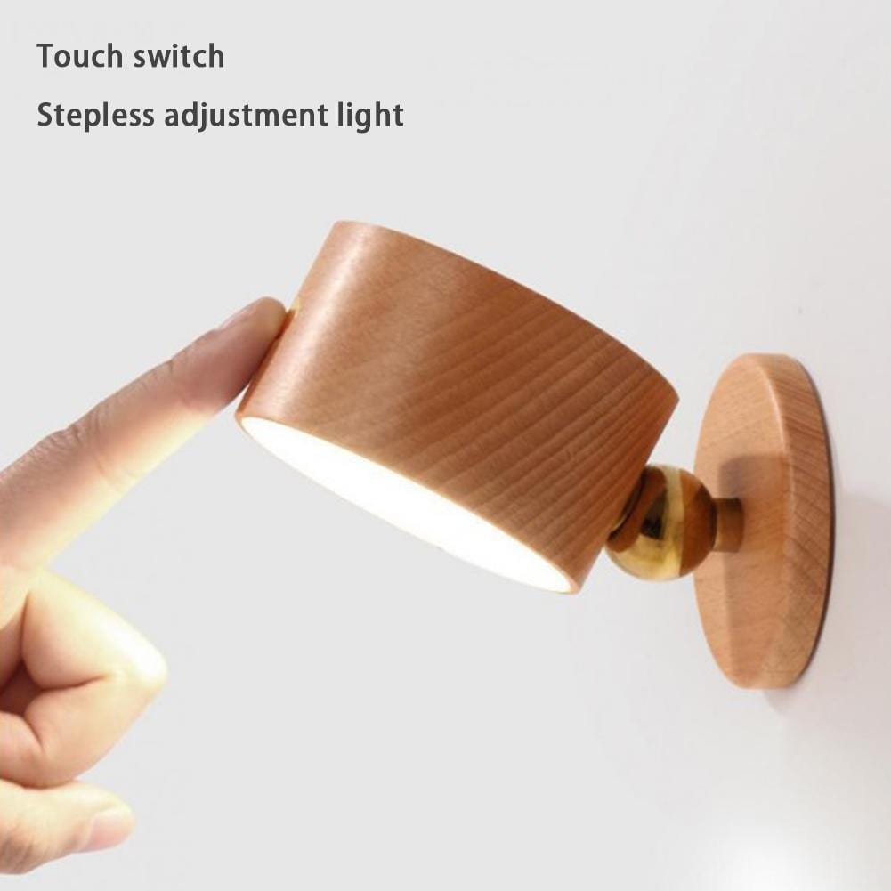 Magnetic LED Wooden Wall Light - 360 Degree Rotatable and Detachable Wall Lamp with Stepless Dimming - Premium  - Shop now at San Rocco Italia