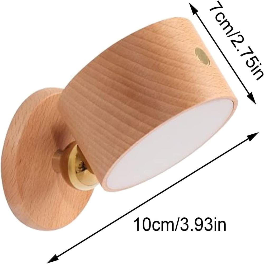 Magnetic LED Wooden Wall Light - 360 Degree Rotatable and Detachable Wall Lamp with Stepless Dimming - Premium  - Shop now at San Rocco Italia