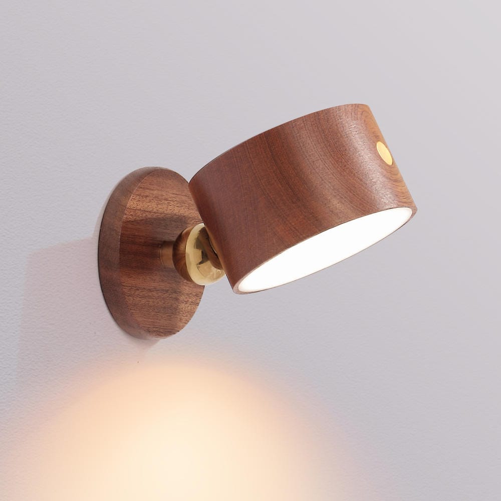 Magnetic LED Wooden Wall Light - 360 Degree Rotatable and Detachable Wall Lamp with Stepless Dimming - Premium  - Shop now at San Rocco Italia