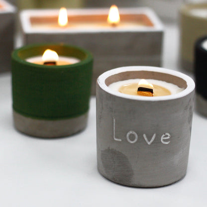 Medium Soy Wax Candles in Concrete Pots - Premium  - Shop now at San Rocco Italia