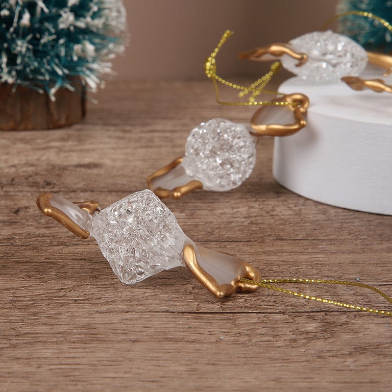 Clear Gold-Edged Glass Candy Pieces - Premium Ornament - Shop now at San Rocco Italia