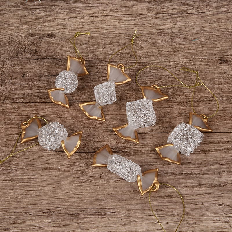 Clear Gold-Edged Glass Candy Pieces - Ornament - San Rocco Italia