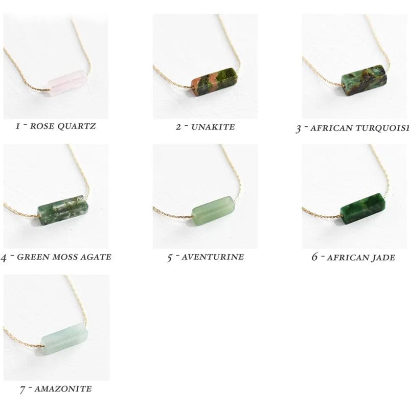 Square Bold Bar Gemstone Pendant Necklace | 14K Gold Filled - Premium Pendant necklace - Just €69.95! Shop now at San Rocco Italia