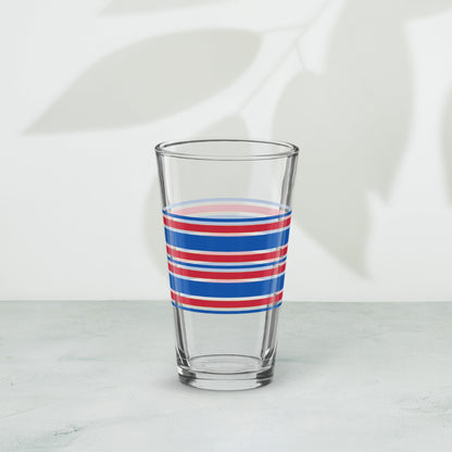 Vintage Red and Blue Mod Stripe Shaker 16 oz Pint Glass (473 ml) - Premium Pint Glasses - Shop now at San Rocco Italia