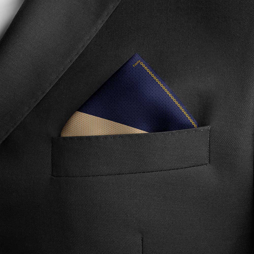 Minoan Blue Silk Pocket Square - Premium Pocket Squares - Shop now at San Rocco Italia