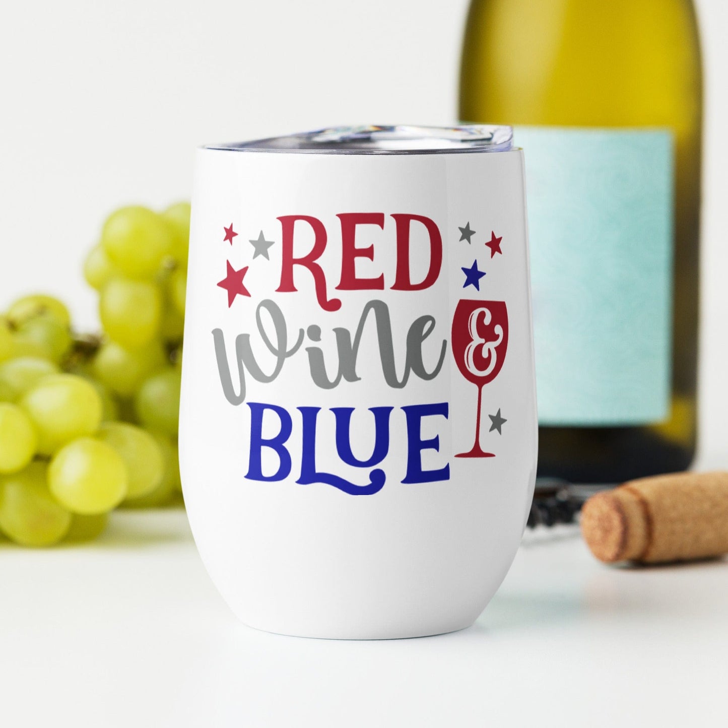 Red Wine & Blue 12 oz Wine Tumbler (355 ml) - Premium  - Shop now at San Rocco Italia