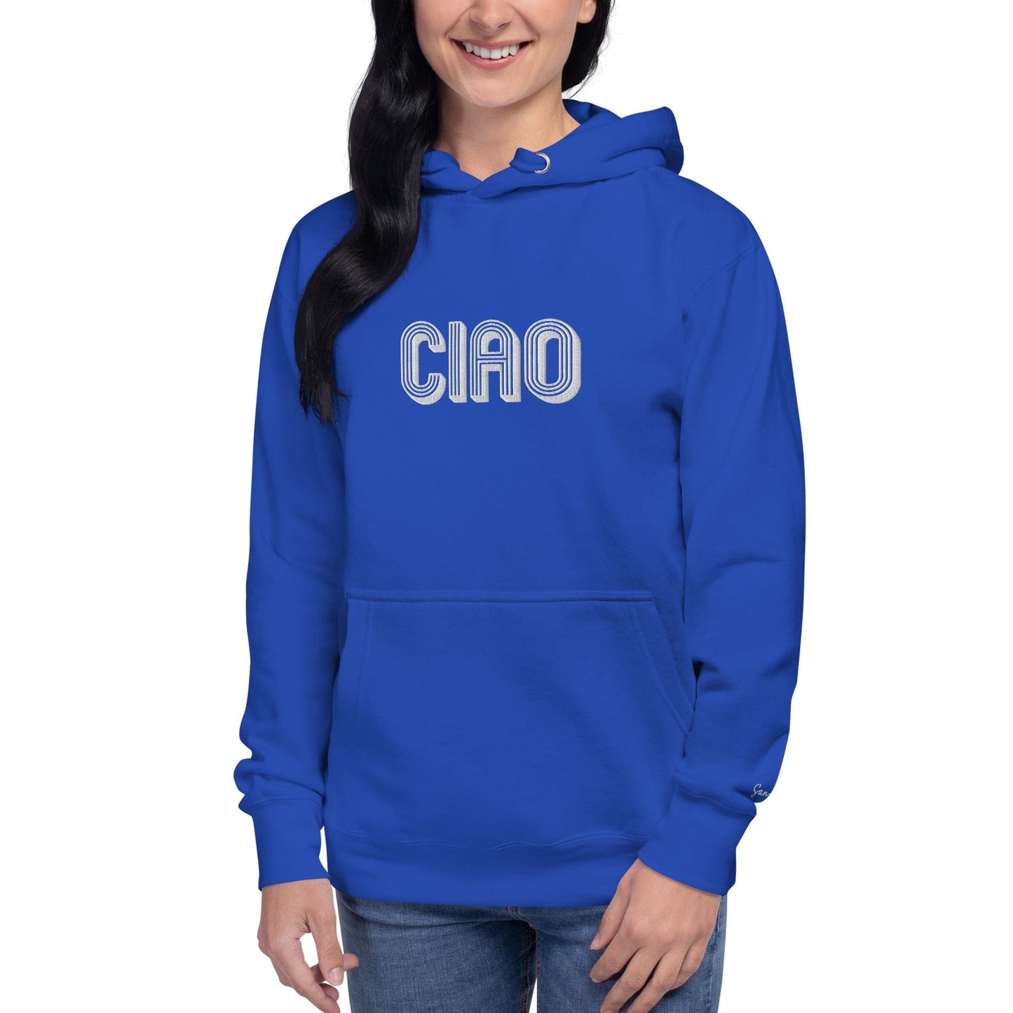 Unisex Embroidered Ciao Hoodie - Premium Sweatshirts & Hoodies - Shop now at San Rocco Italia