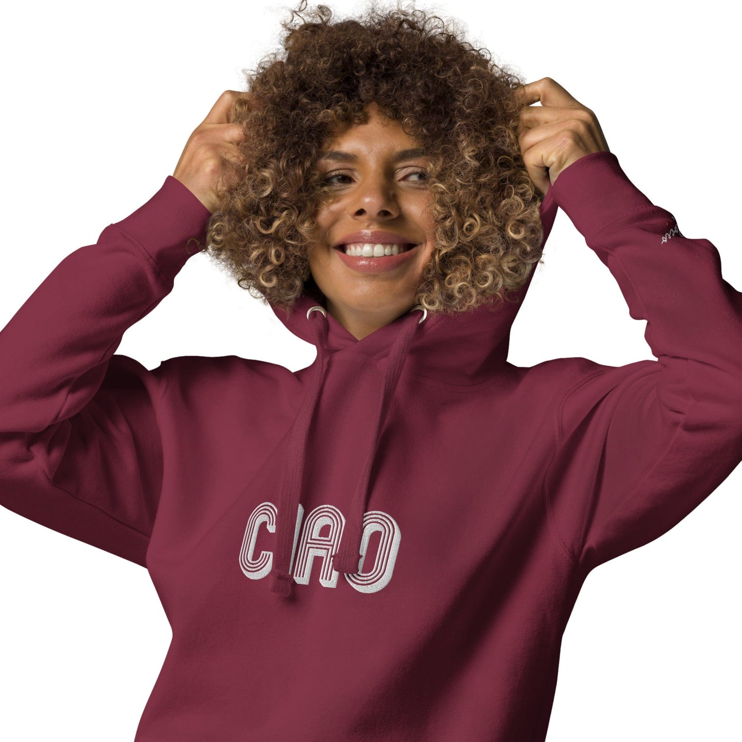 Unisex Embroidered Ciao Hoodie - Premium Sweatshirts & Hoodies - Shop now at San Rocco Italia