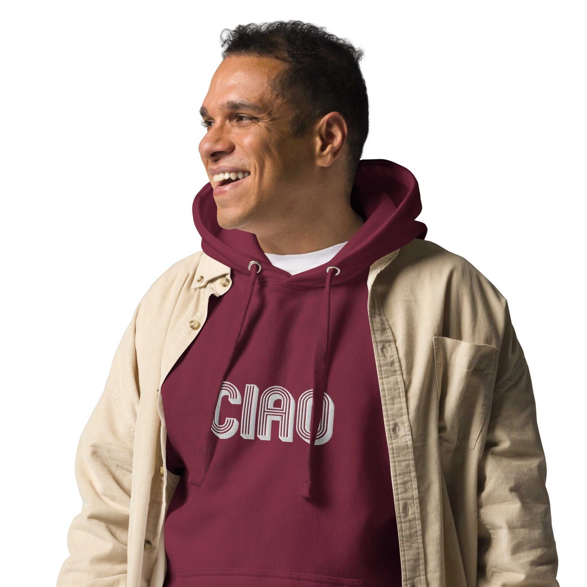 Unisex Embroidered Ciao Hoodie - Premium Sweatshirts & Hoodies - Shop now at San Rocco Italia