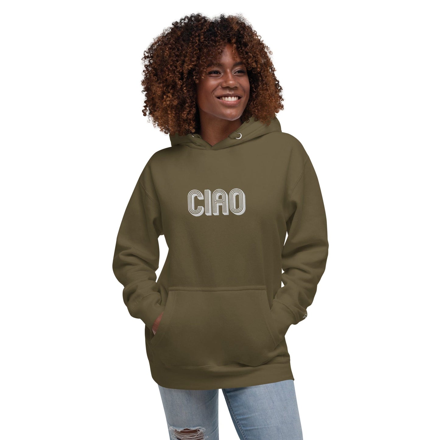 Unisex Embroidered Ciao Hoodie - Premium Sweatshirts & Hoodies - Shop now at San Rocco Italia