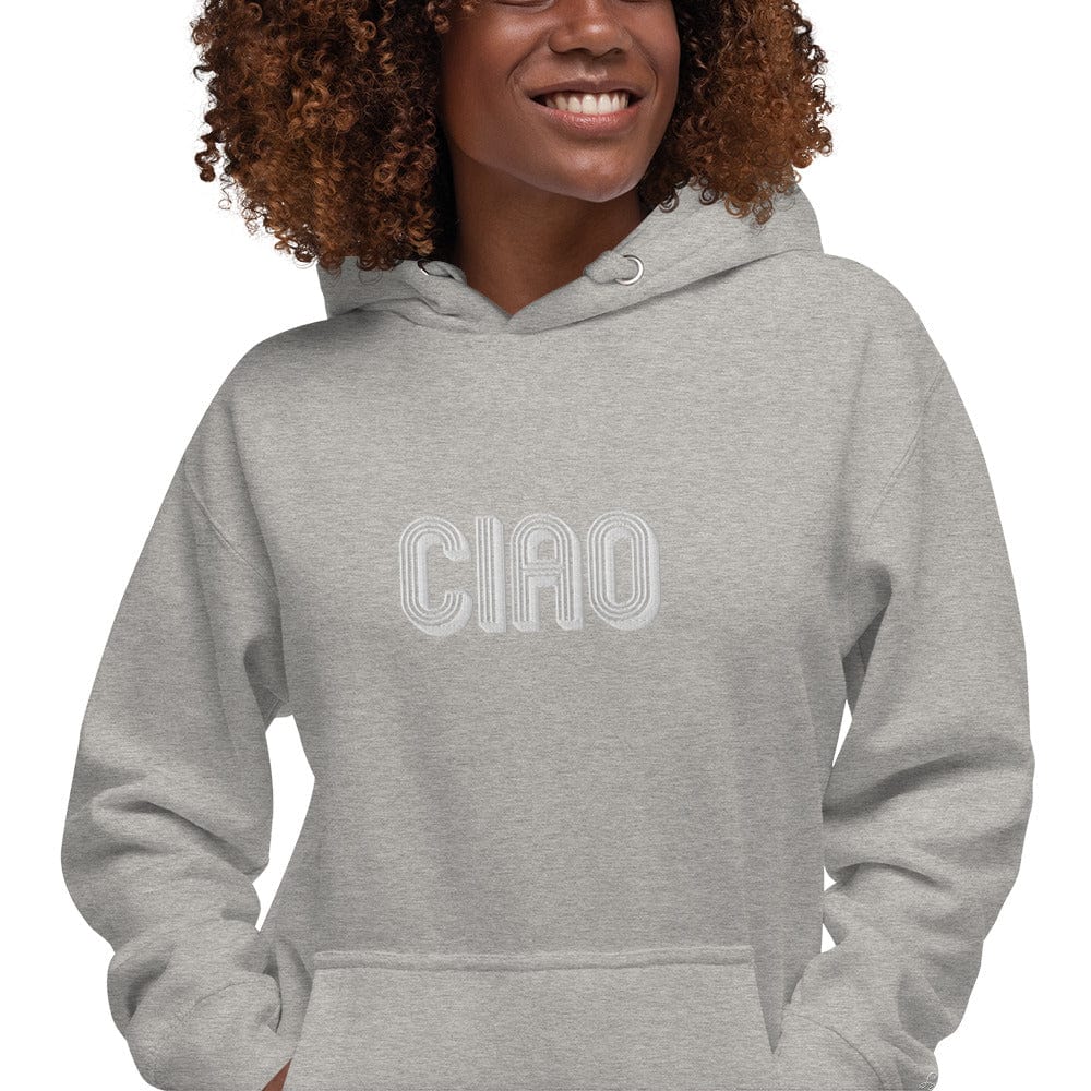 Unisex Embroidered Ciao Hoodie - Premium Sweatshirts & Hoodies - Shop now at San Rocco Italia