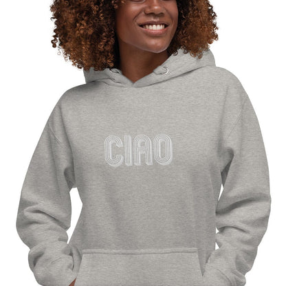 Unisex Embroidered Ciao Hoodie - Premium Sweatshirts & Hoodies - Shop now at San Rocco Italia