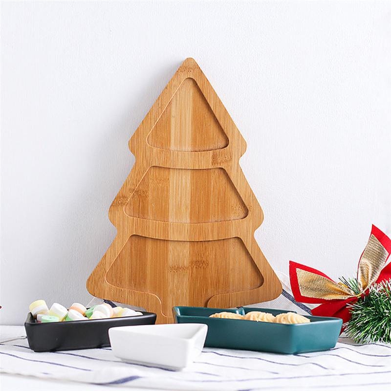 Christmas Tree Aperitivo/Snack Dishes With Bamboo Tray - Premium Tableware - Shop now at San Rocco Italia