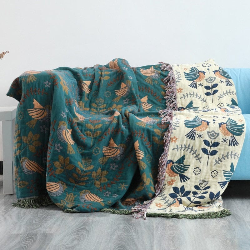 Reversible Bohemia Throw Blanket | 100% Cotton - Premium Throw Blankets - Shop now at San Rocco Italia