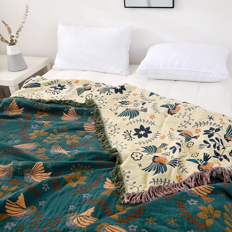 Reversible Bohemia Throw Blanket | 100% Cotton - Premium Throw Blankets - Shop now at San Rocco Italia