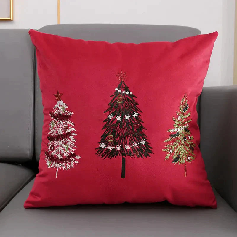 Embroidered Velvet Christmas Pillows | 45x45 cm and 30x50 cm - inserts not included - Premium Throw Pillows - Shop now at San Rocco Italia