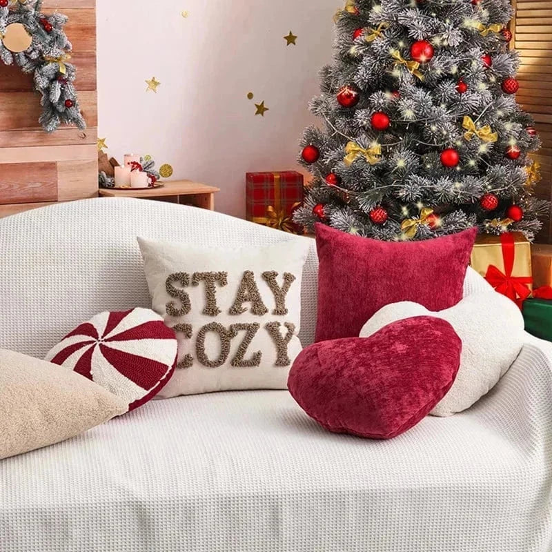 Plush and Tufted Love and Christmas Pillows and Pillow Covers