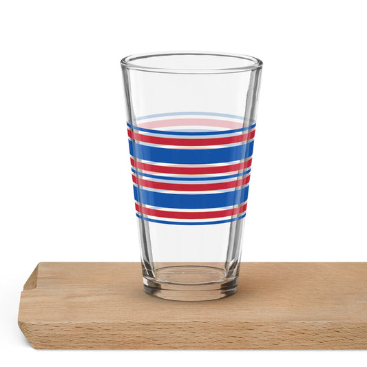 Vintage Red and Blue Mod Stripe Shaker 16 oz Pint Glass (473 ml) - Premium  - Just €34.95! Shop now at San Rocco Italia