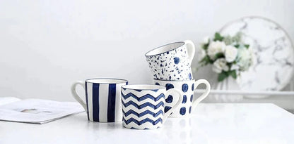 White and Blue Ceramic Pitcher and Mugs | 1.5 L & 350 ml - Premium  - Shop now at San Rocco Italia