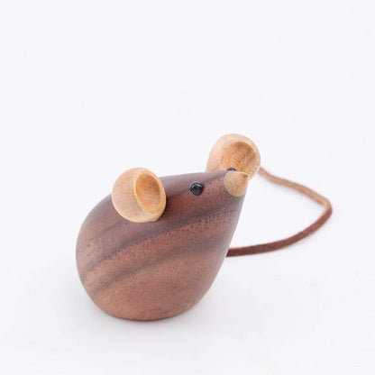 Wooden Cat & Mouse Figurines - Made of Walnut Wood -  - San Rocco Italia