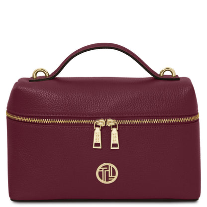Leather handbags Bordeaux Scrigno - Soft leather vanity handbag | TL142484 San Rocco Italia