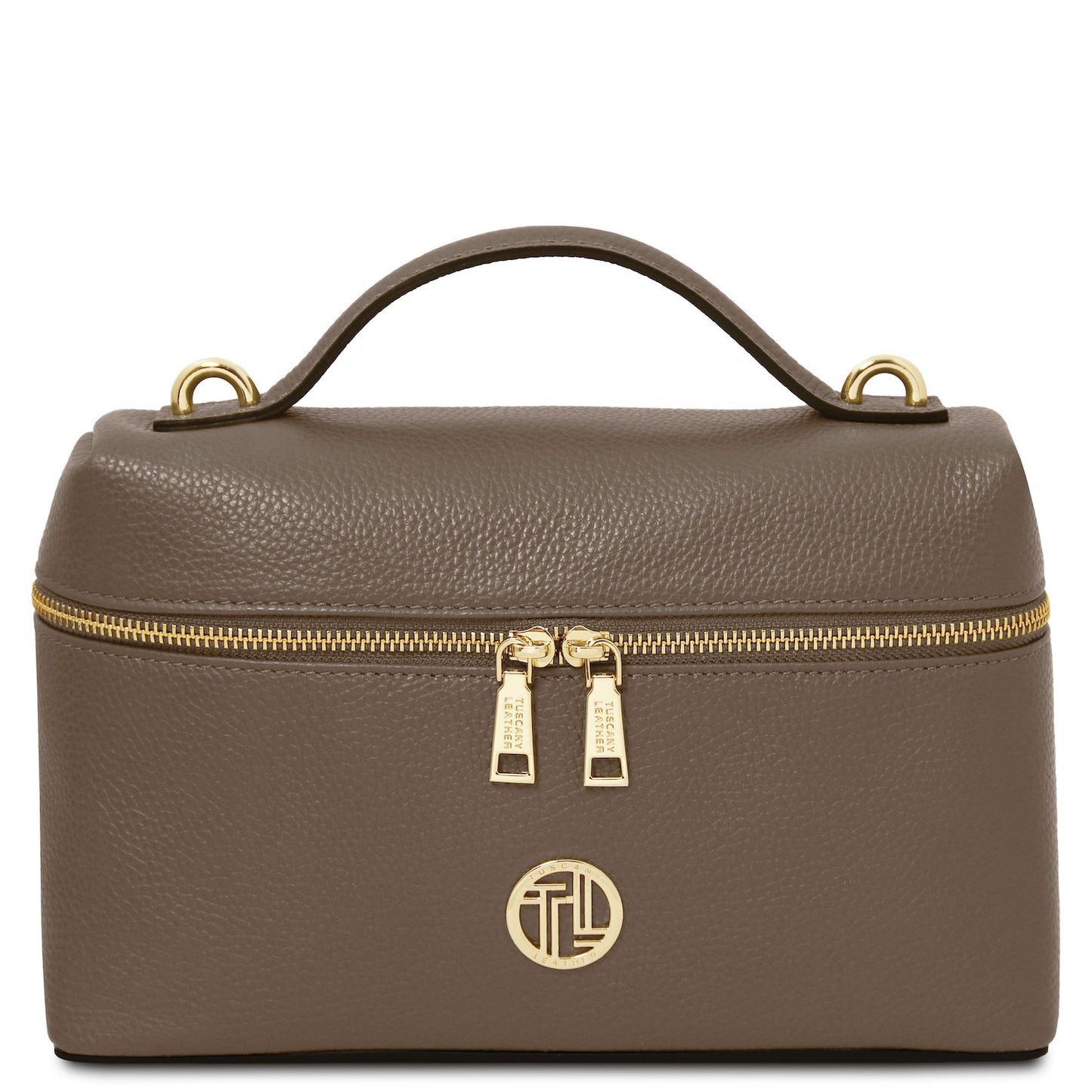 Leather handbags Dark Taupe Scrigno - Soft leather vanity handbag | TL142484 San Rocco Italia