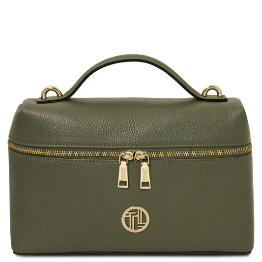 Leather handbags Forest Green Scrigno - Soft leather vanity handbag | TL142484 San Rocco Italia