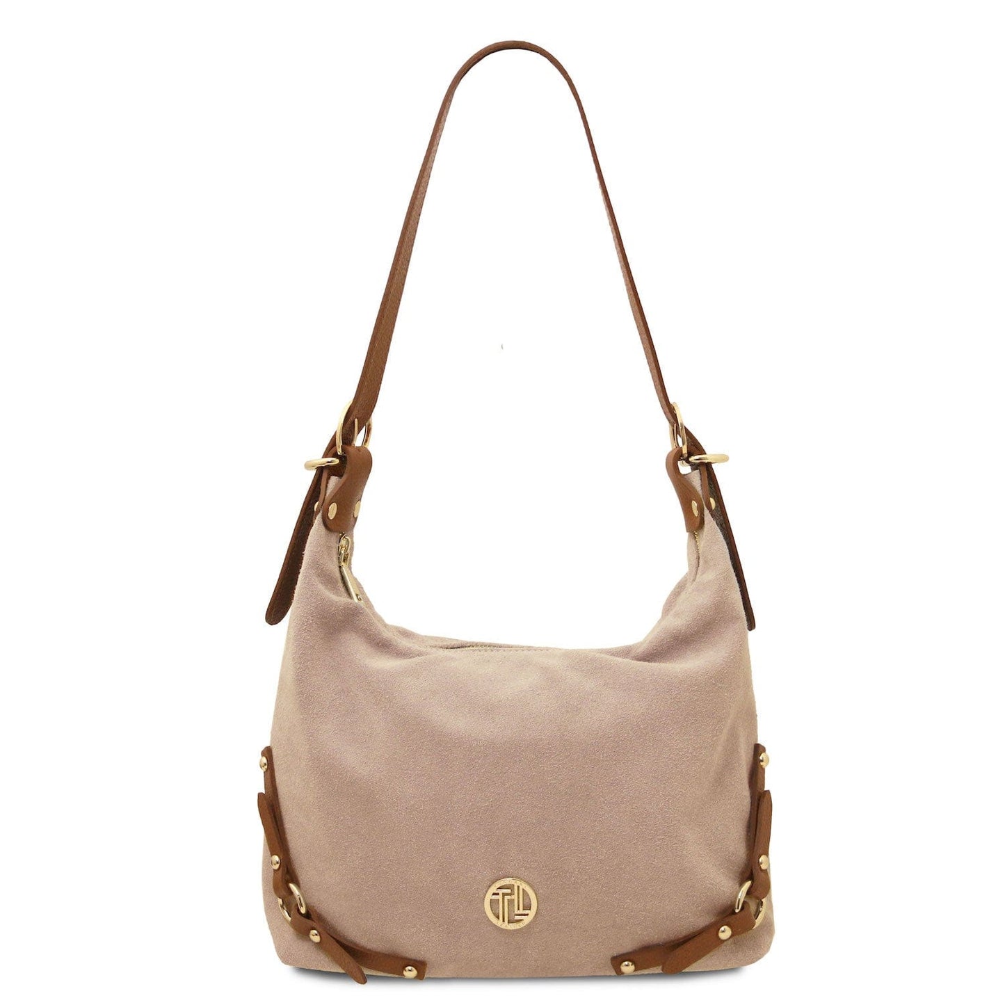 Leather handbags Beige Sierra - Suede Hobo Bag | TL142419 San Rocco Italia