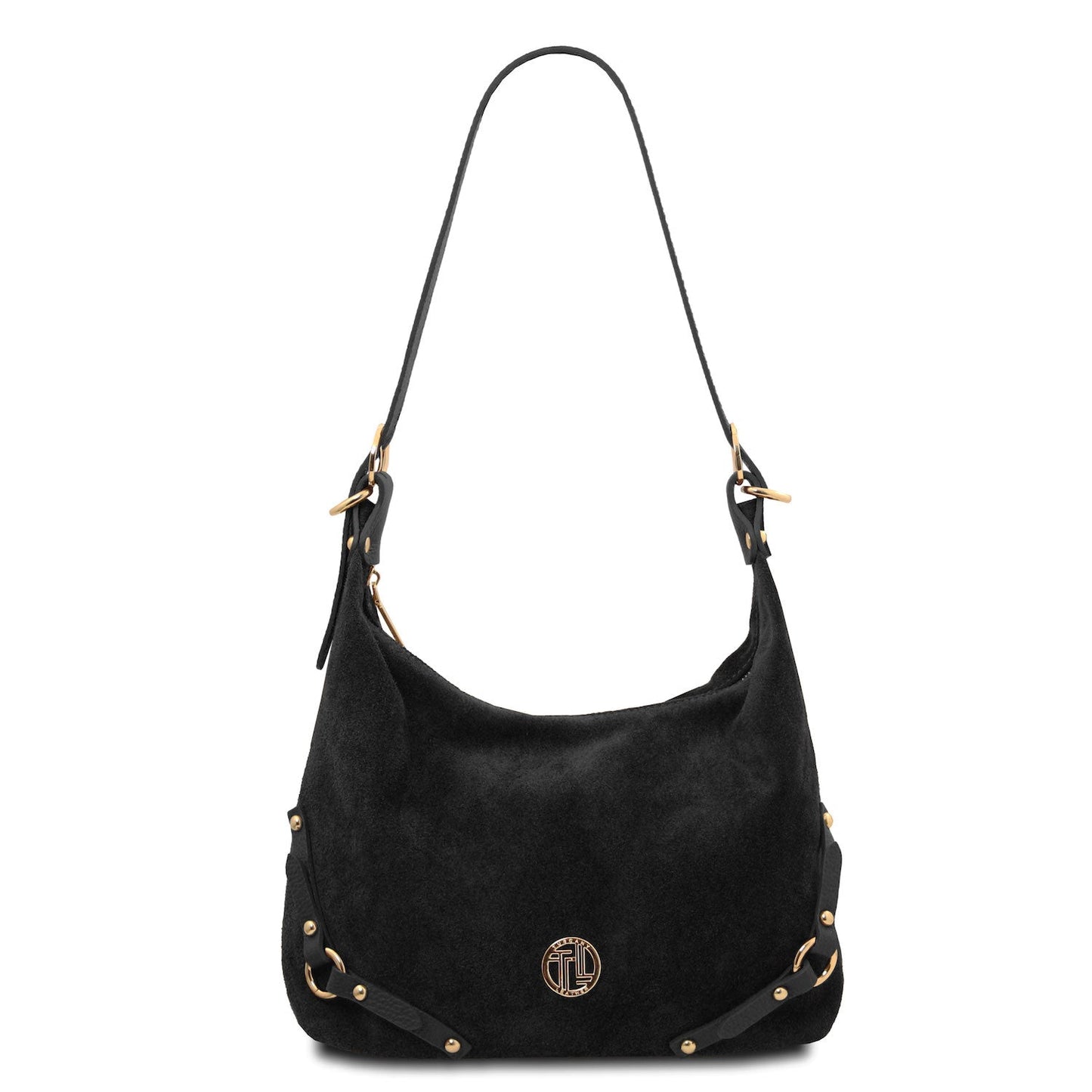 Leather handbags Black Sierra - Suede Hobo Bag | TL142419 San Rocco Italia