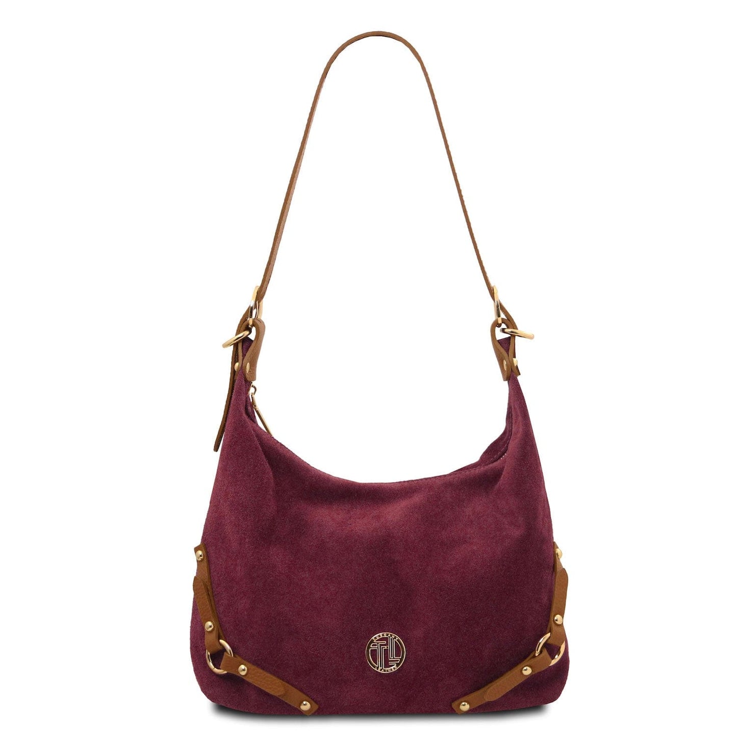 Leather handbags Bordeaux Sierra - Suede Hobo Bag | TL142419 San Rocco Italia