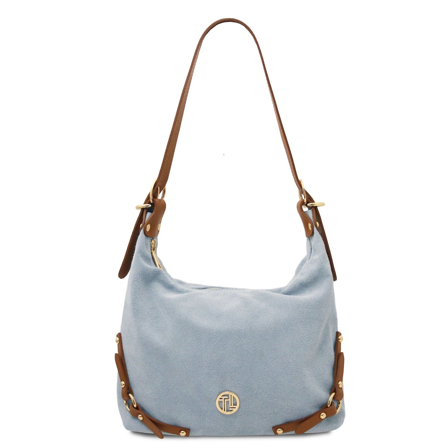 Leather handbags Light Blue Sierra - Suede Hobo Bag | TL142419 San Rocco Italia