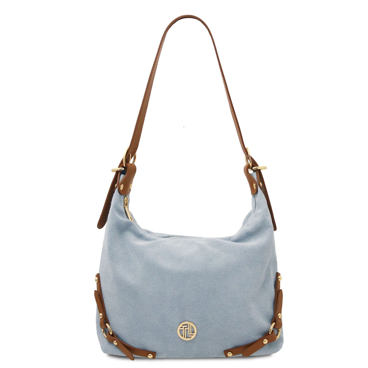 Leather handbags Light Blue Sierra - Suede Hobo Bag | TL142419 San Rocco Italia