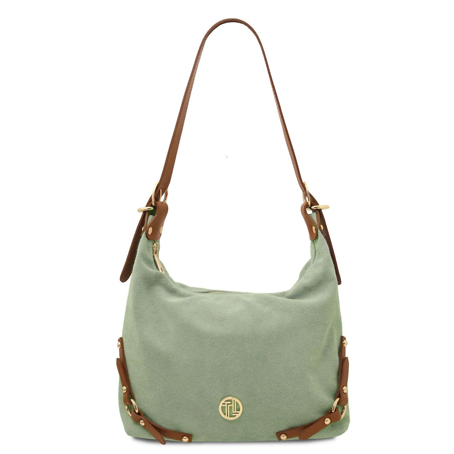 Leather handbags Mint Green Sierra - Suede Hobo Bag | TL142419 San Rocco Italia