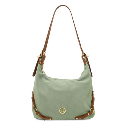 Leather handbags Mint Green Sierra - Suede Hobo Bag | TL142419 San Rocco Italia
