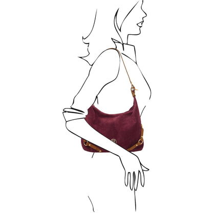 Leather handbags Sierra - Suede Hobo Bag | TL142419 San Rocco Italia