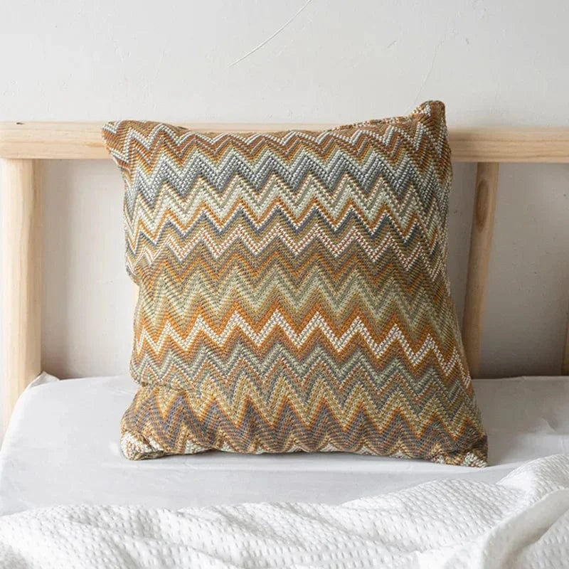Soft Zig Zag Knitted Throw Pillow Covers - Premium  - Shop now at San Rocco Italia