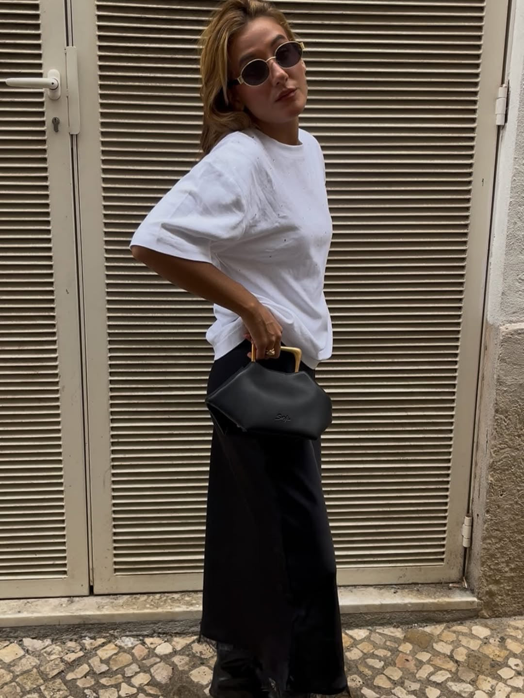 Handbag & Wallet Accessories Sora - Metallic Handbag/Shoulder Bag Black San Rocco Italia