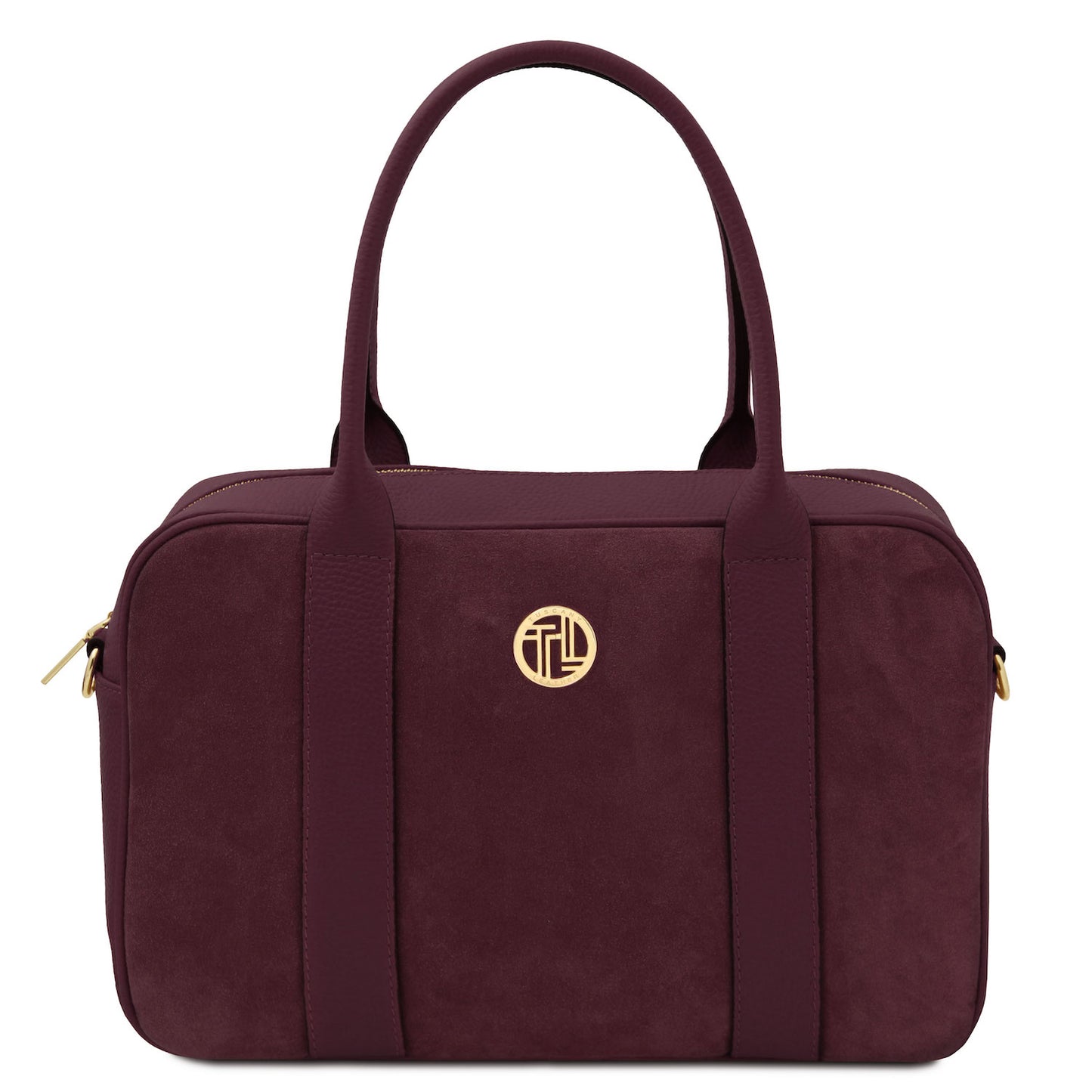 Leather handbags Bordeaux Stephany - Suede & pebbled leather handbag | TL142511 San Rocco Italia