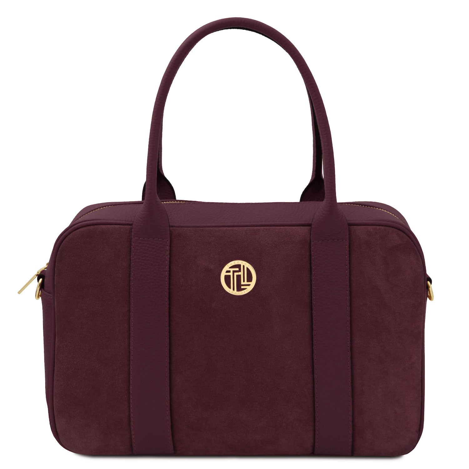 Leather handbags Bordeaux Stephany - Suede & pebbled leather handbag | TL142511 San Rocco Italia